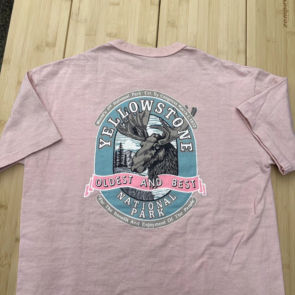 Vintage Yellowstone National Park Shirt Size Medium Oldest & Best National Park